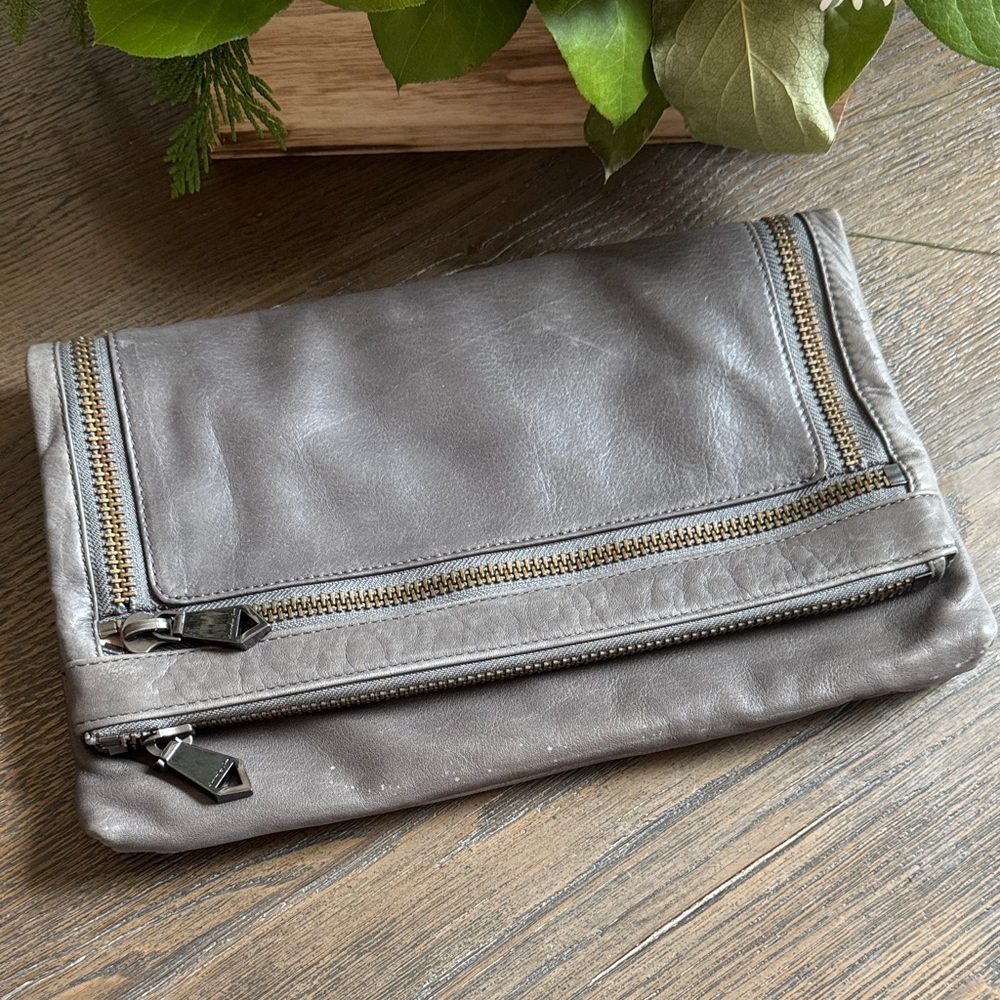 CHRISTOPHER KON™️ Gray Leather Men's Clutch